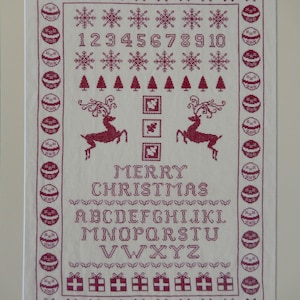 Christmas Sampler cross stitch PDF download traditional sampler