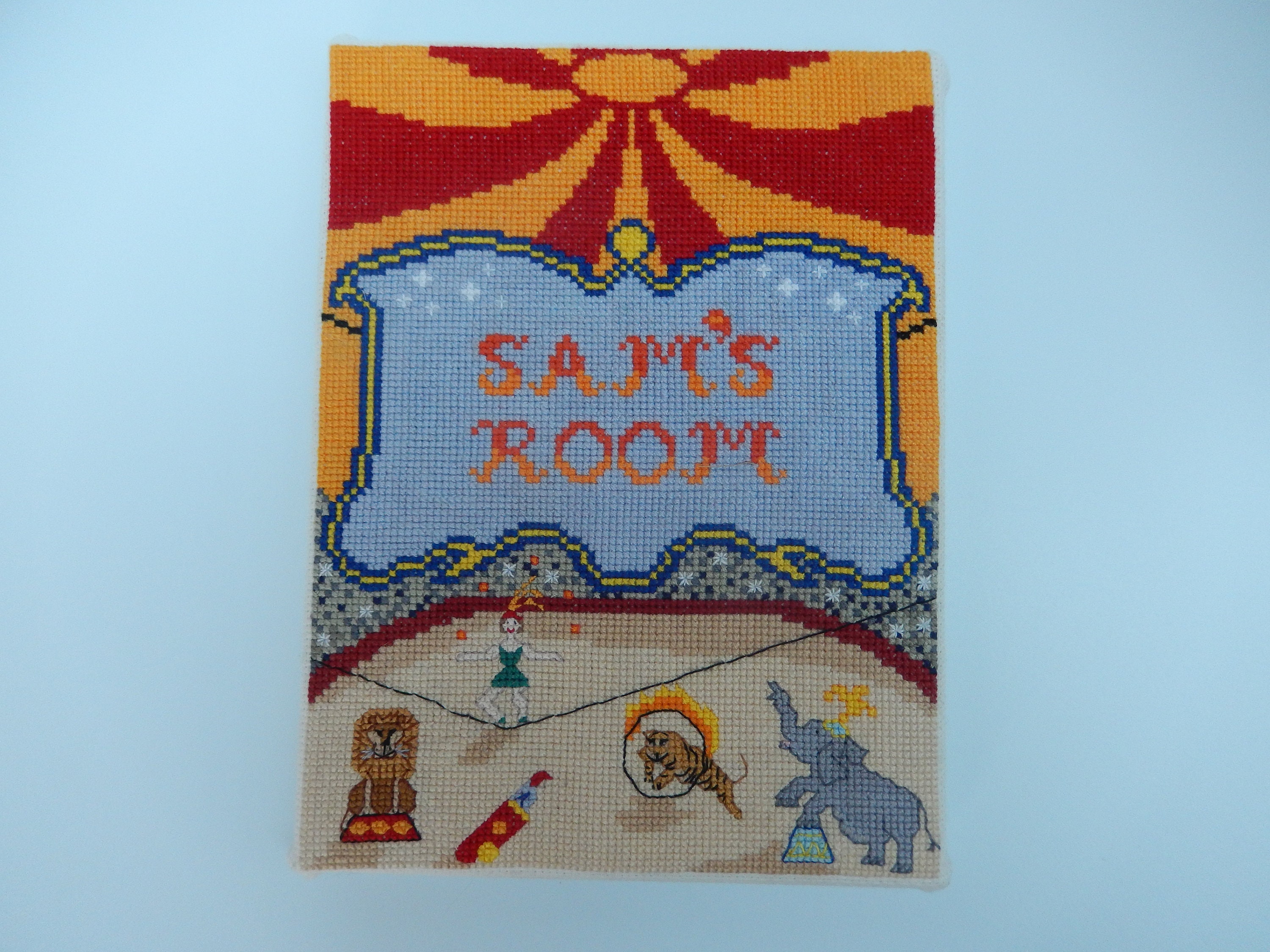 Counted Cross Stitch Name Plate PDF Design Download Circus Etsy UK