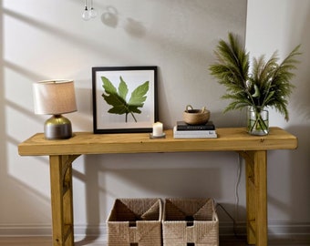 Rustic Reclaimed Console Table: Add Unique Charm to Your Space with Handcrafted Elegance