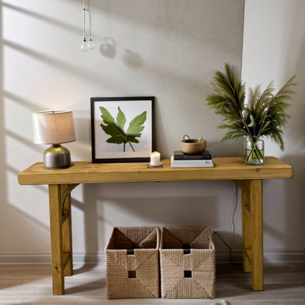 Rustic Reclaimed Console Table: Add Unique Charm to Your Space with Handcrafted Elegance