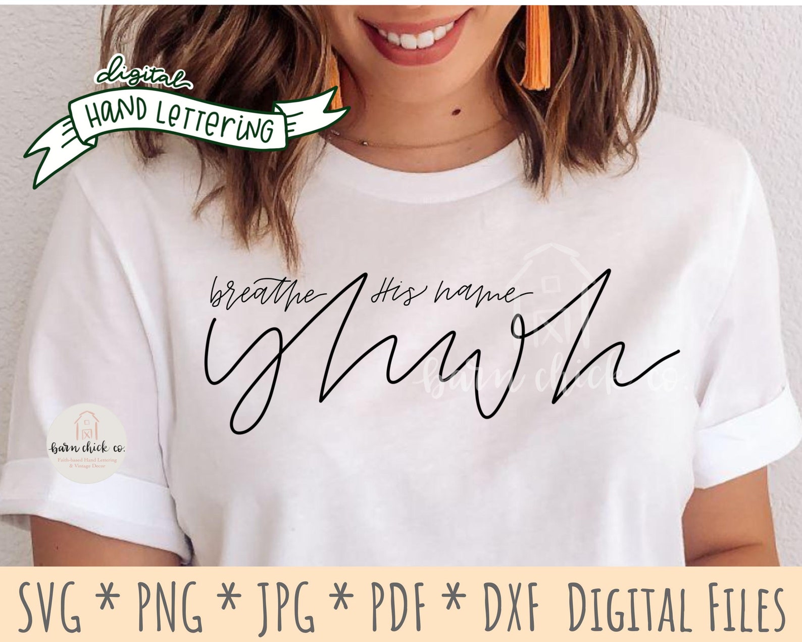 Yhwh Breathe His Name SVG Hand Lettered Christian PNG Etsy