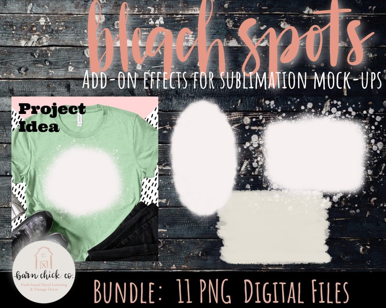 Bleach Mockup effects Bundle PNG shirt design overlay | Etsy