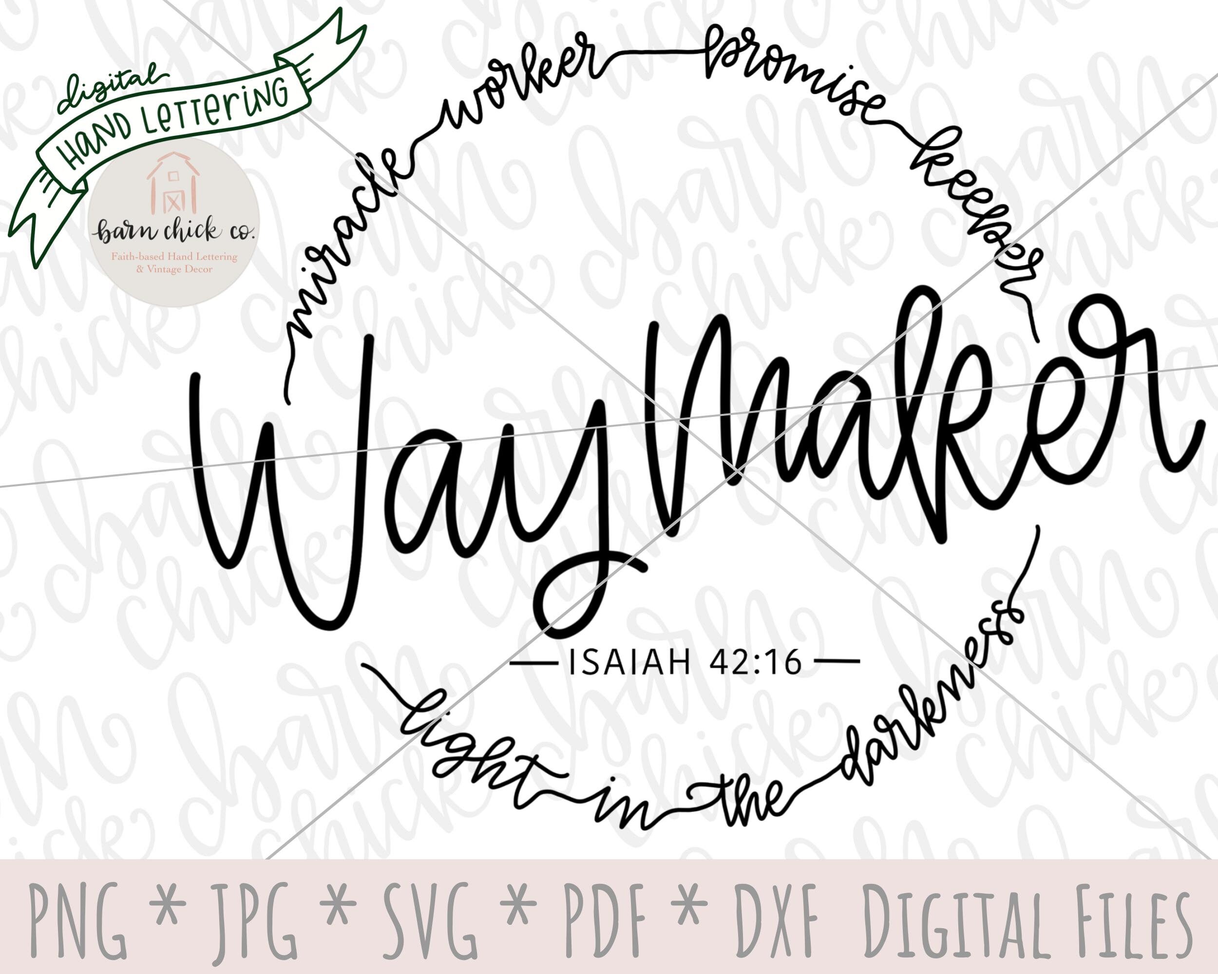 Waymaker SVG Hand Lettered Christian Scripture Way Maker | Etsy