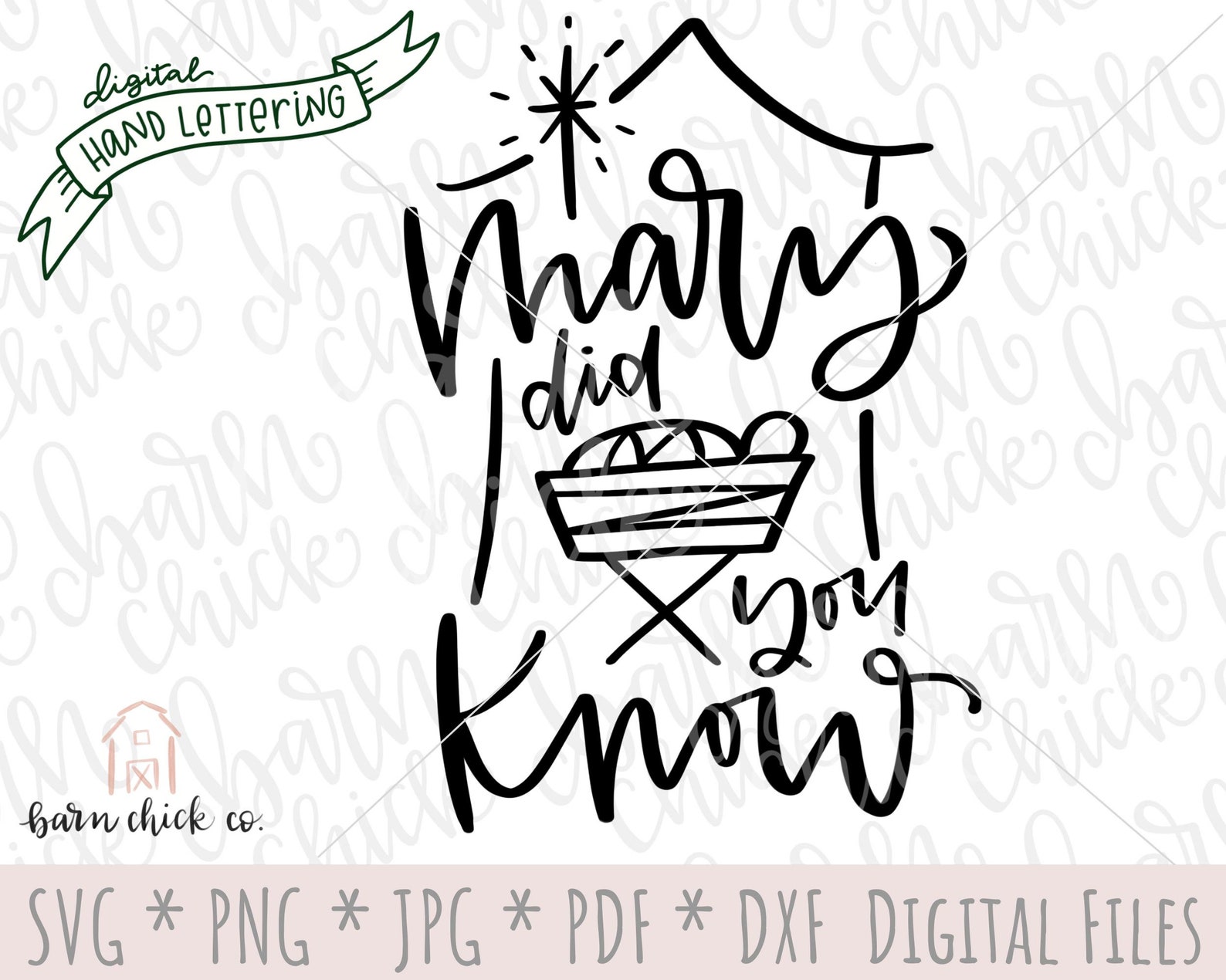 Handlettered Christmas SVG Mary Did You Know Jesus Cut File Etsy