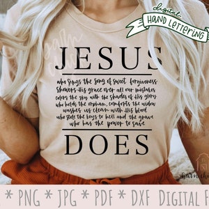 Jesus tut SVG | Hand beschriftet Christian SVG PNG | Glaube religiöse Anbetung Sublimationsdesign | digitaler download We the Kingdom