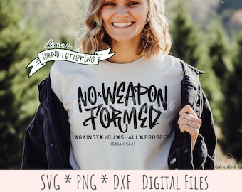 Hand-Lettered Christian SVG | Graffiti Bible Verse, Isaiah 54:11 (Digital Download)