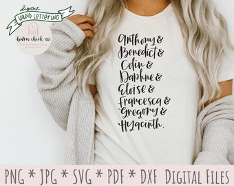 Bridgerton broers en zussen SVG of PNG | Dame Fluit | Instant download gesneden bestanden of sublimatie