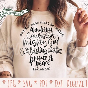 Hand-Lettered Christmas Bible Verse SVG | Prince of Peace (Digital Download)
