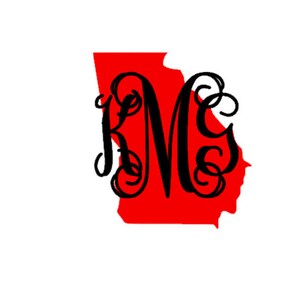 Monogram State Vinyl Decal - Etsy