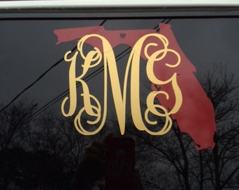 Monogram State Vinyl Decal