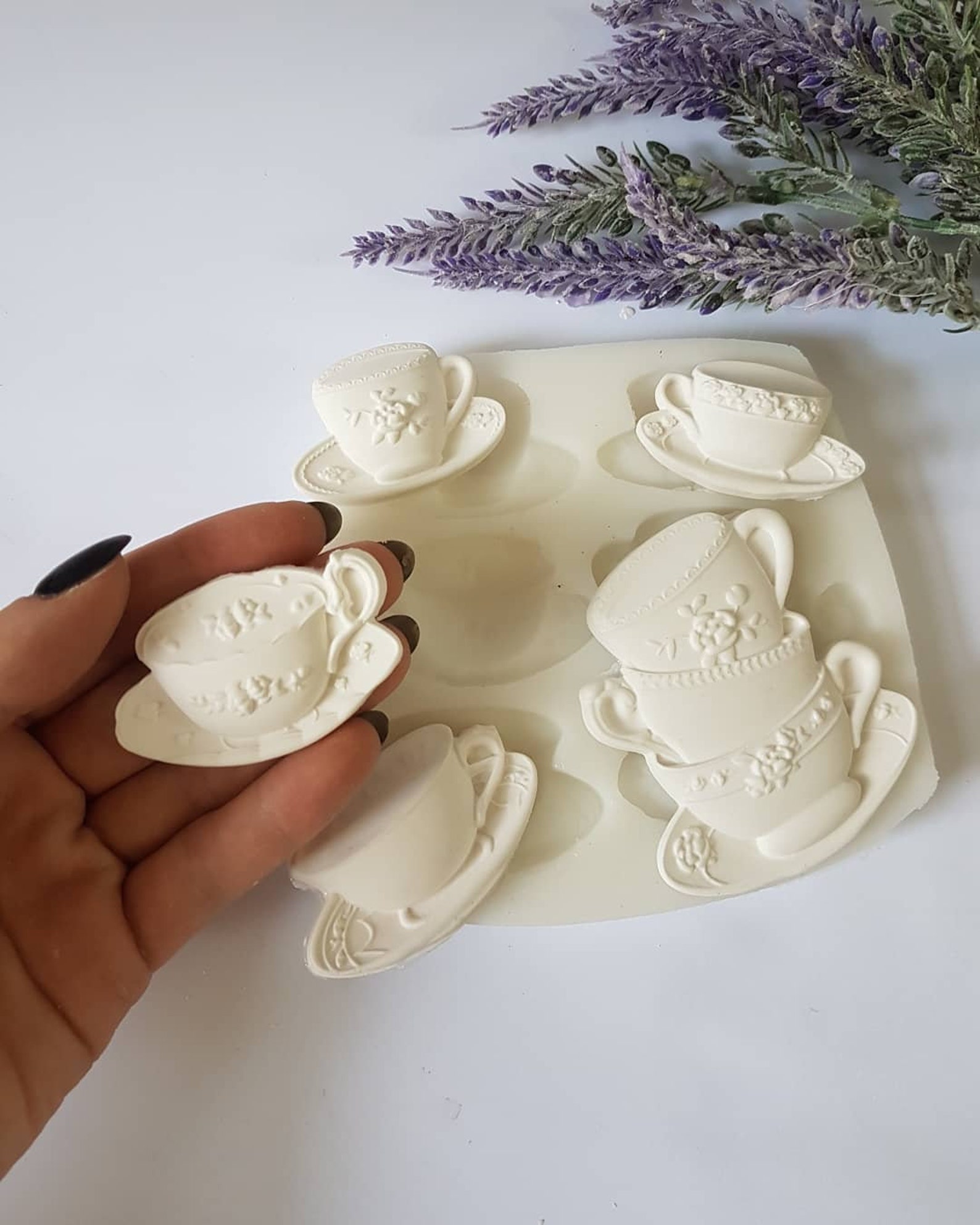 Silicone mold cup of tea set Etsy