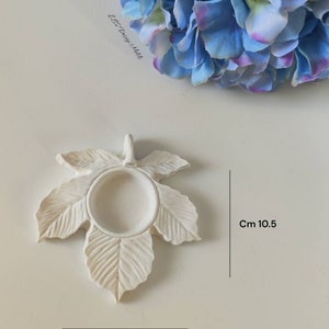 Leaf candle holder silicone mold image 1
