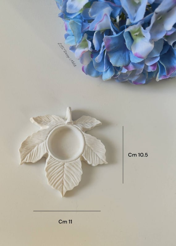 Stampo in silicone ,stampo portacandela ,stampo foglia,stampo jesmonite