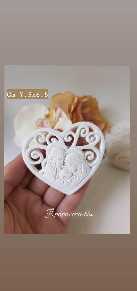 Stampo In Silicone Per Resina Epossidica Sacra Famiglia Cattolica Fai Da Te 12,5x7,3 Cm