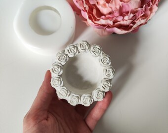 candle holder silicone mold roses