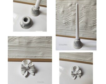 Candleholder bow silicone mold