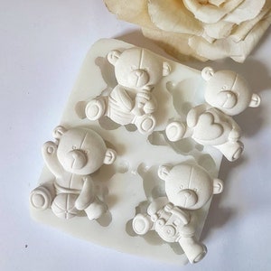 Molde de silicone para nascimento de vários ursos