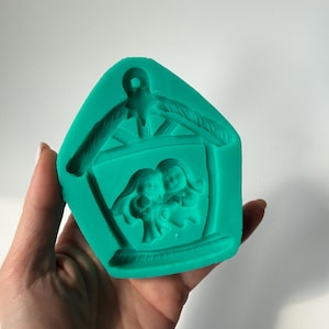 Moule en silicone pour crèche, moule de crèche avec crochet, décoration de Noël, moule en plâtre, moule en silicone pour Noël