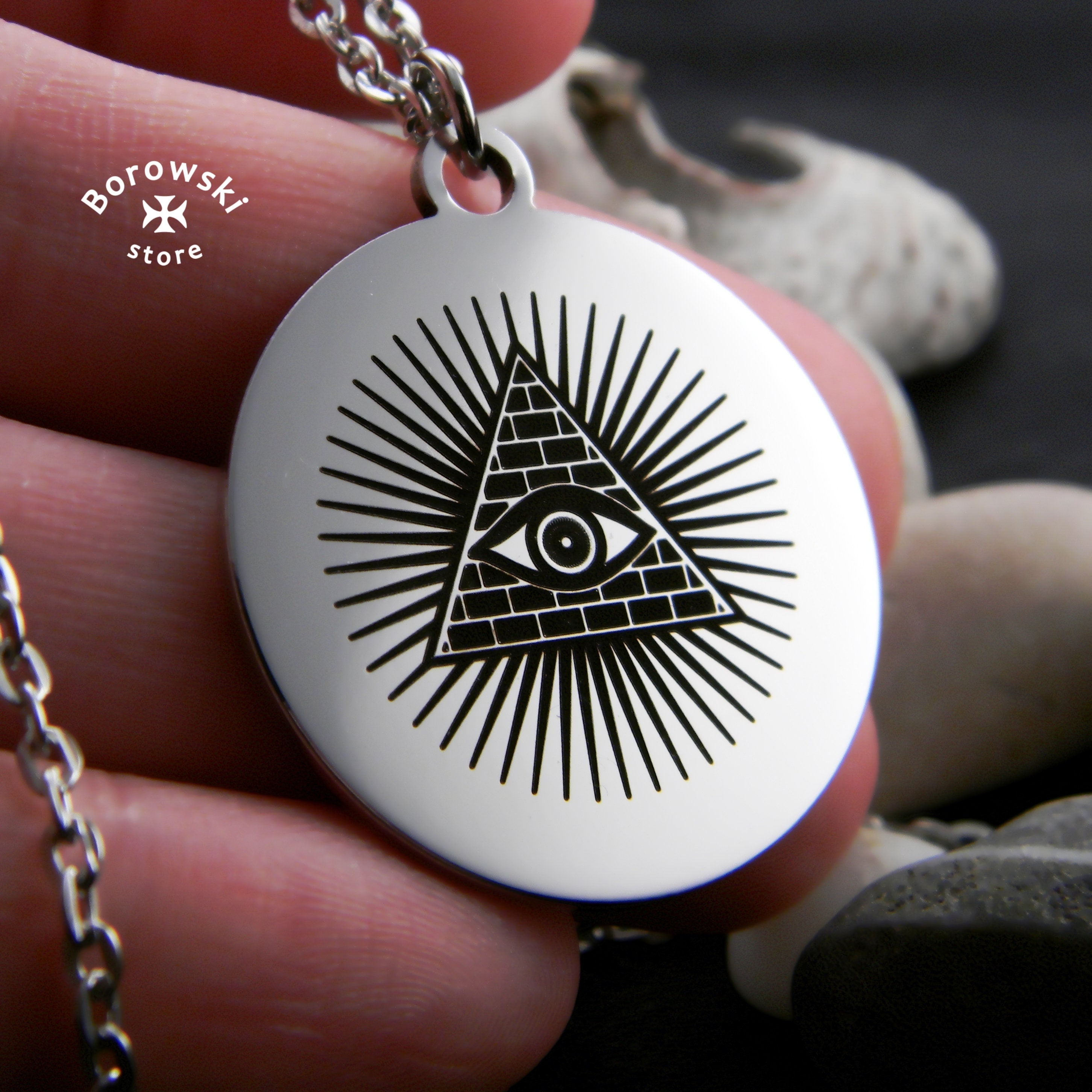 925 Sterling Silber Anhänger - Ägyptisches Ankh, Skarabäus & Horusauge Symbol