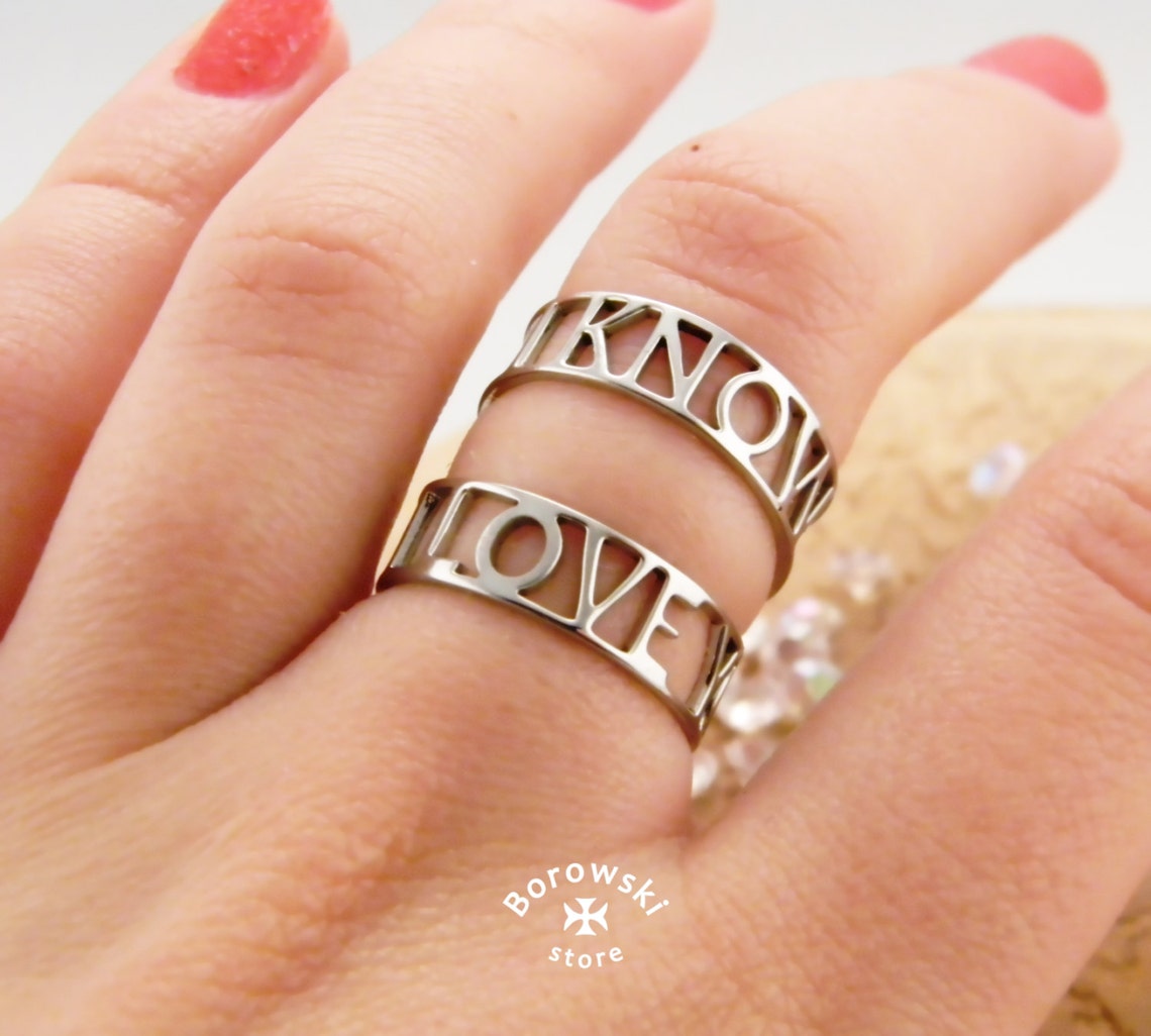 Ich liebe dich Ring ich weiß Ring RingSet kostenloser Etsy