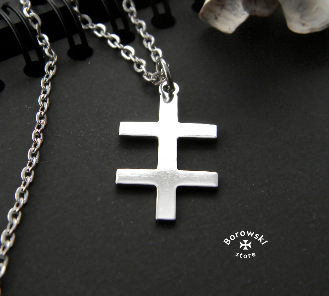Double cross pendantStainless steelDouble cross Etsy