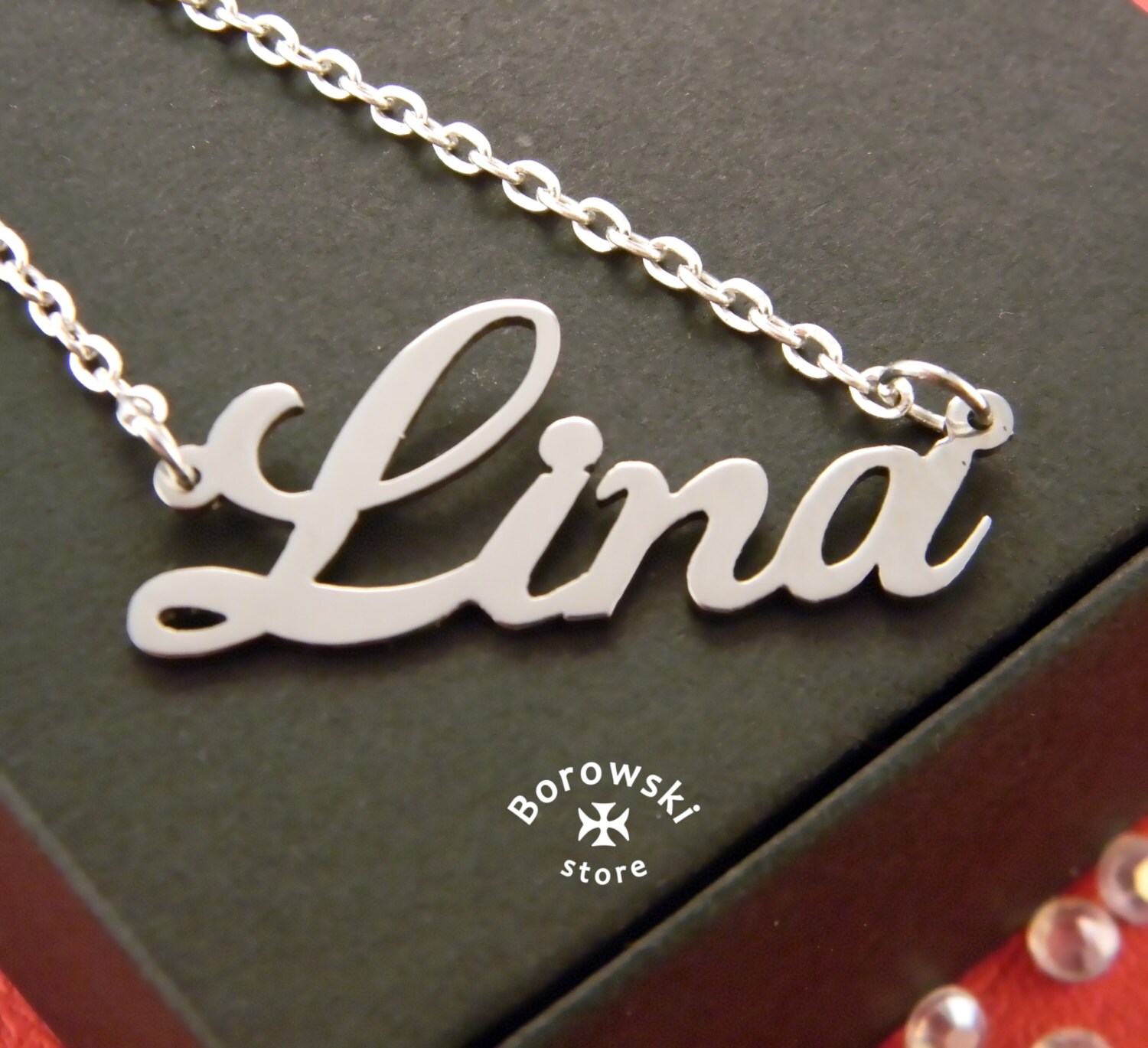 подвеска оливия именная. цепочка с именем. имя стила.