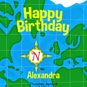 Welt Karte Einladung zum Kindergeburtstag - druckbare Geburtstag Einladung für Kids Reisen oder Geographie-Geburtstags-Party