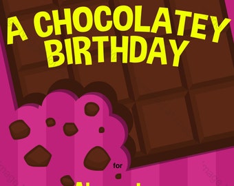 Chocolate Bar Birthday Invitation - printable design, customizable, instant download For Boys or Girls Candy Candy Bar Party