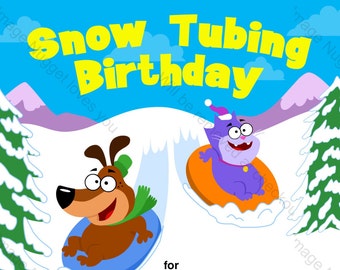 Snow Tubing Birthday Party Invitation - PRINTABLE birthday invite | winter birthday | Personalized | Customized | 5x7 Instant Download