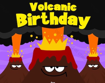 Invitation d’anniversaire de volcan - conception imprimable, Téléchargement instantané, personnalisable pour garçons ou filles volcanique Science fête