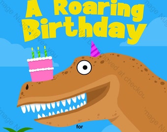 Trex 誕生日招待状 - 印刷可能なデザイン、カスタマイズ可能、即時ダウンロード可能 男の子または女の子向け ティラノサウルス レックス恐竜パーティー