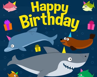 Under the Sea Birthday Invitation - printable design, customizable, instant download For Boys or Girls underwater sea or ocean party