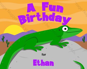 Lizard Party Invitation - printable birthday invite for a Birthday Party
