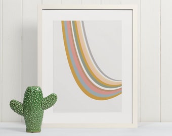 Modern Arches print | PRINTABLE art | Desaturated Rainbow | Minimalist Decor | Abstract Design | Boho Wall Art | Home Decor | Minimal Design