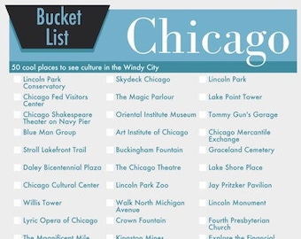 Bucket List Chicago Travel Bucket List in Your Choice of COLOR Wall Art Bucket List printable digital 8x10 Gift INSTANT DOWNLOAD