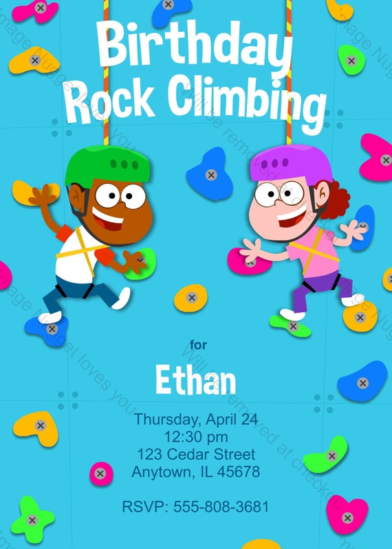 Rock Climbing Birthday Invitation Printable Design | Etsy