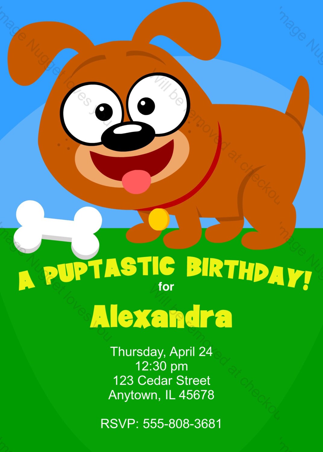 Puppy Birthday Invitation Printable Birthday Invite for a Cute Puppy ...