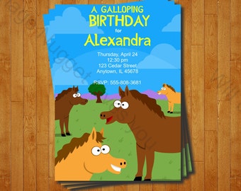 Horse Party Invitation - printable birthday invite for a Pony Ride Birthday Party