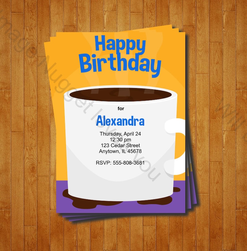 Heißen Kaffee Geburtstag Einladung druckbare Design Etsy