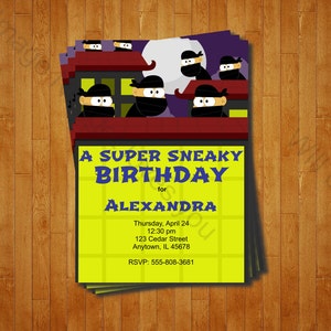 Ninja Party Invitation - printable birthday invite for a Karate Samurai Fighter Birthday Party