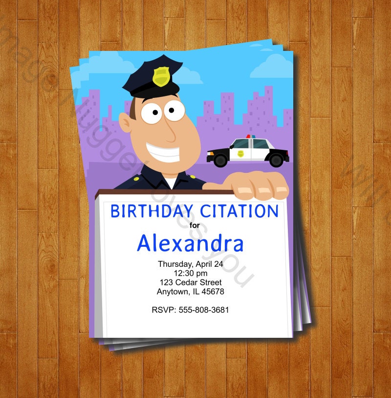 Police Party Invitation Invitation D Anniversaire A Etsy