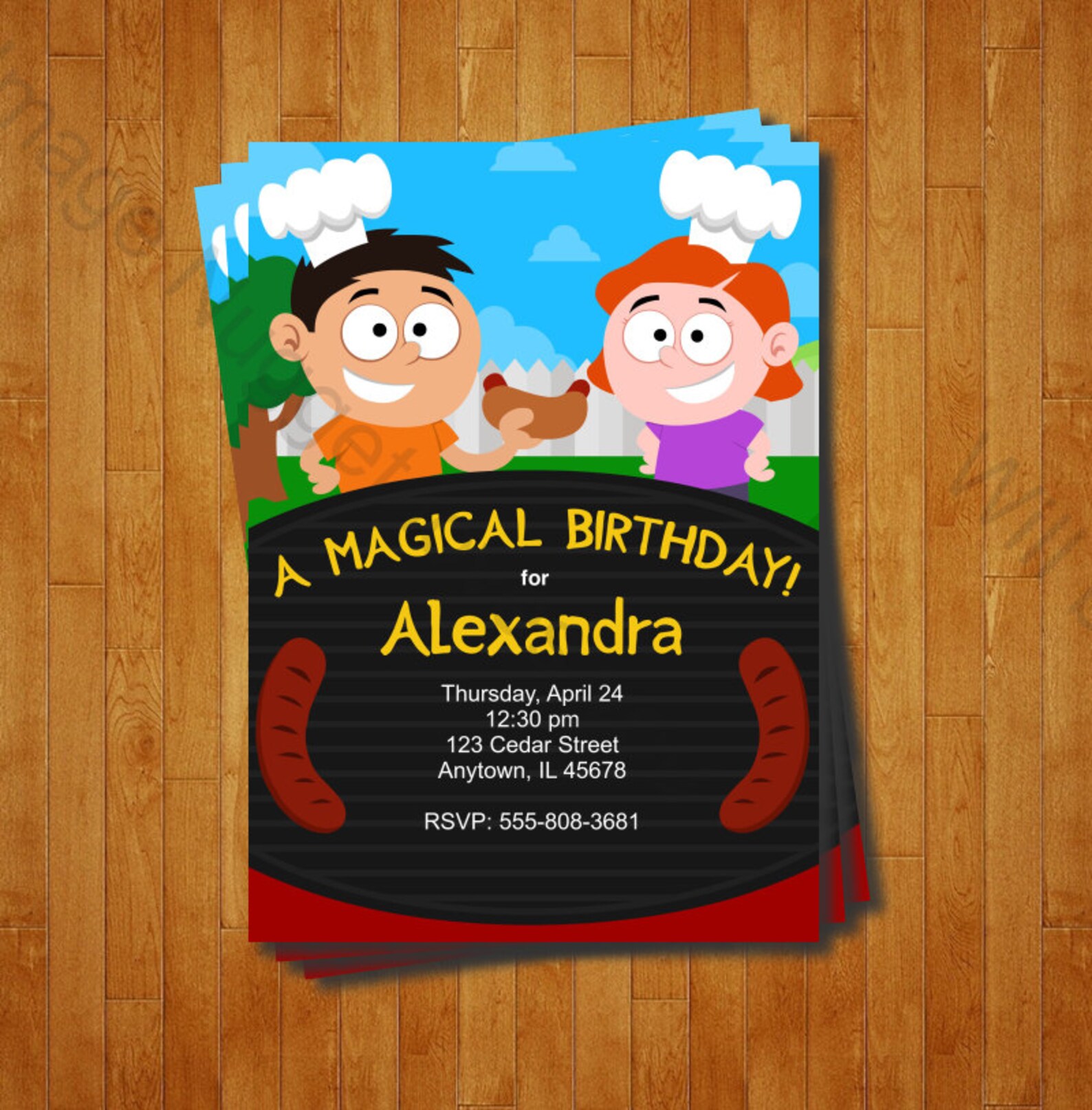 Barbecue BBQ Birthday Invitation Printable Design - Etsy