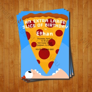 Pizza Party Einladung - druckbare Geburtstagseinladung für eine Pizzeria Party
