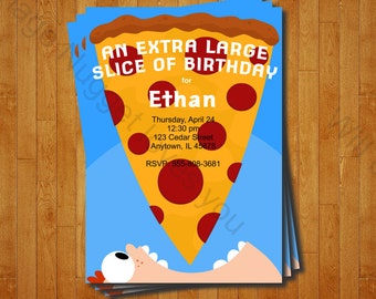 Pizza Party Invitation - printable birthday invite for a Pizzeria Party