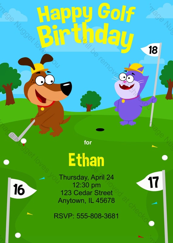 Invitation Anniversaire De Golf Imprimable De Conception Etsy
