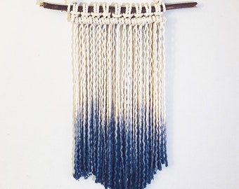 Valerian- Wave cut Macrame Wall Hanging  | Original Design| grey| dip dyed|handmade|gift idea|homedecor|minimalist|branch|nature|cotton|