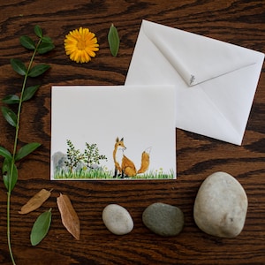 Woodland Fox Cards |handmade|original art|flowers|nature|plants|watercolor painting|michigan|colorful