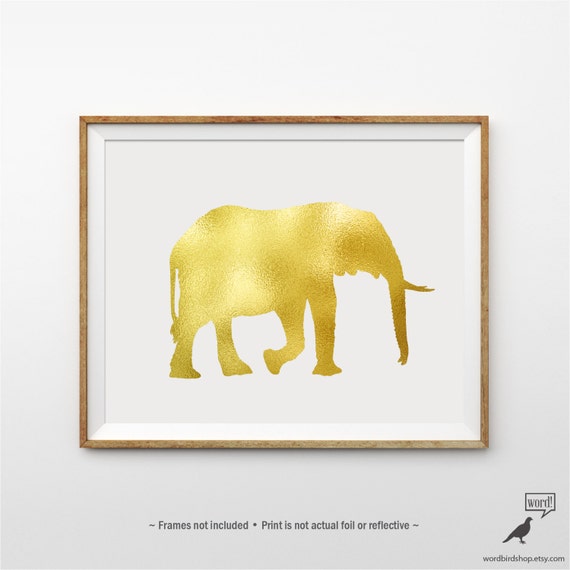 Items Similar To Elephant Animal Art Print Matte Gold Items Similar To Elephant Animal Art Print Matte Gold Nursery Room Decor Wall On