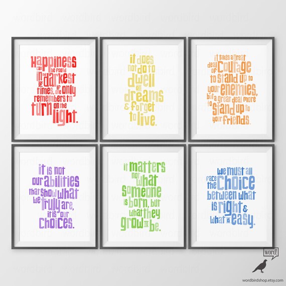 Harry Potter Nursery Quotes Print Set Baby Boy Nursery Decor