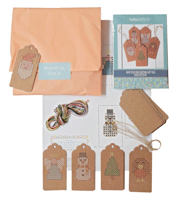 Christmas Git Tag Kit Make Your Own Gift Tags Easy Cross Etsy